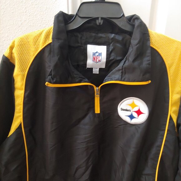 Pittsburgh Steelers Quarter Zip NFL Apparel Pullover Windbreaker Jacket XL - Picture 2 of 3